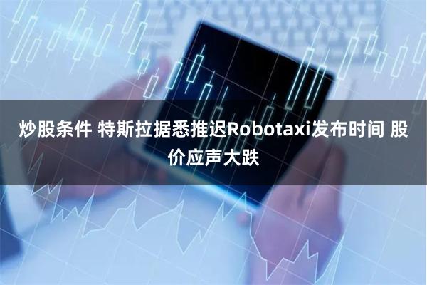 炒股条件 特斯拉据悉推迟Robotaxi发布时间 股价应声大跌