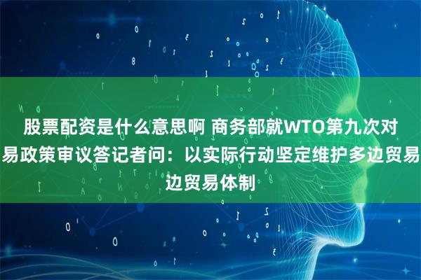 股票配资是什么意思啊 商务部就WTO第九次对华贸易政策审议答记者问：以实际行动坚定维护多边贸易体制