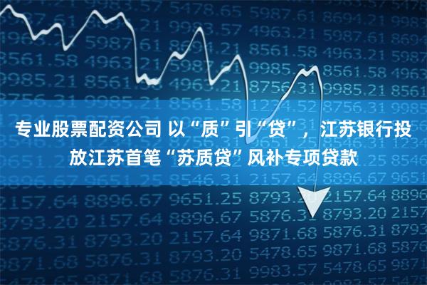 专业股票配资公司 以“质”引“贷”，江苏银行投放江苏首笔“苏质贷”风补专项贷款