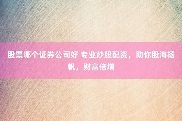 股票哪个证券公司好 专业炒股配资，助你股海扬帆，财富倍增